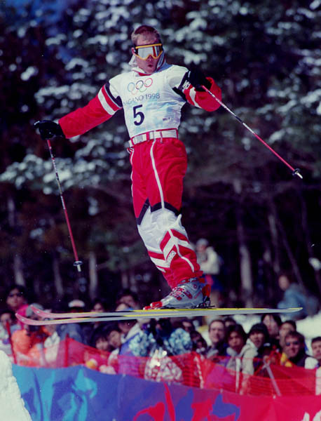 Canada's Ryan Johnson competes in the Freestyle ski event at the 1998 Nagano Olympic Games. (CP Photo/ COA)