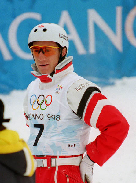 Canada's Jeff Bean competes in the Freestyle ski event at the 1998 Nagano Olympic Games. (CP Photo/ COA)