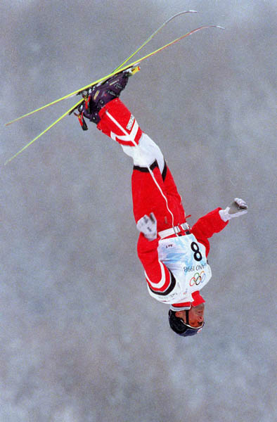 Canada's Nicolas Fontaine competes in the freestyle ski  event at the 1998 Nagano Olympic Games. (CP Photo/ COA)