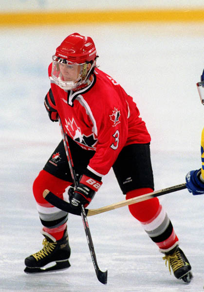 Canada's France St. Louis playing hockey at the 1998 Nagano Winter Olympics. (CP PHOTO/COA)