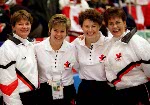Canada's Judy Diduck takes a break from play at the 1998 Nagano Winter Olympics. (CP PHOTO/COA)