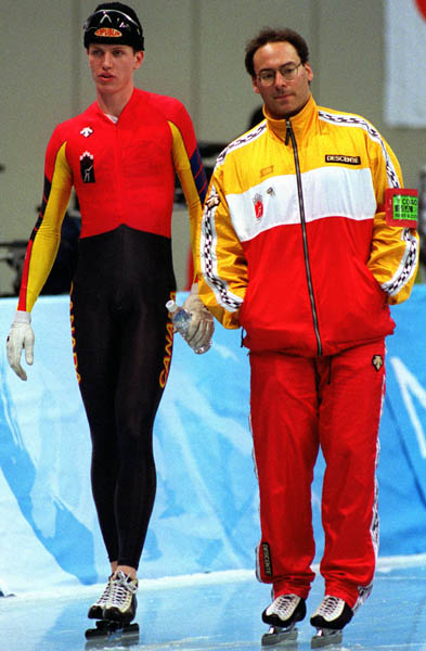 Canada's Derek Auch and Jeremy Wotherspoon at the 1998 Nagano Winter Olympics. (CP PHOTO/COA)