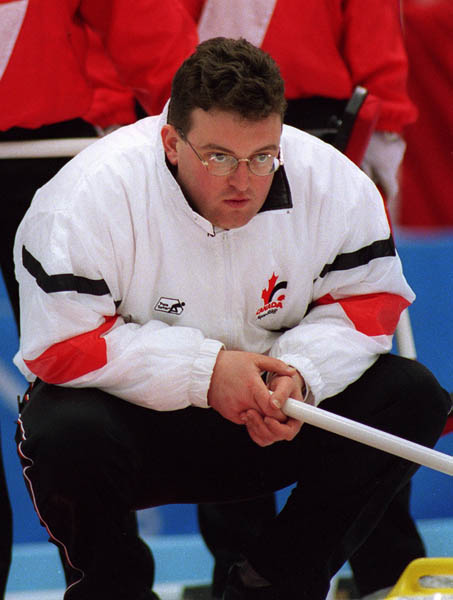 Canada's Mike Harris seen here during the curling portion of the 1998 Nagano Winter Olympics. (CP PHOTO/COA)