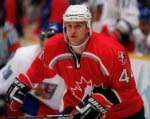 Canada's Rob Blake playing the hockey final against Team USA at 2002 Olympic Winter Games in Salt Lake City. (CP PHOTO/COA/Mike Ridewood).