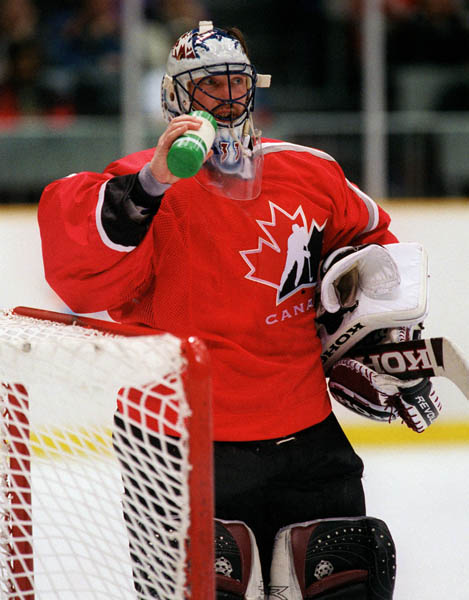 Canada's Patrick Roy at the 1998 Nagano Winter Olympics. (CP PHOTO/COA)