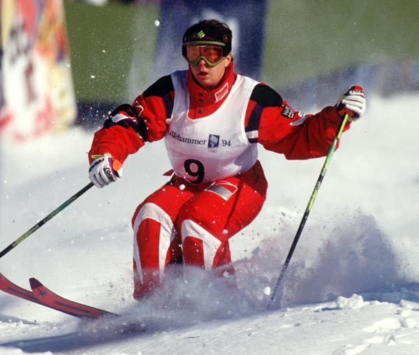 Canada's Julie Steggall skiing the moguls event at the 1994 Lillehammer Winter Olympics. (CP PHOTO/ COA)