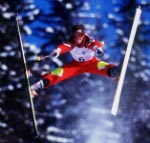 Canada's Jean-Luc Brassard competes in the men's freestyle ski moguls event at the 1994 Lillehammer Winter Olympics. (CP Photo/COA/ F. Scott Grant)
