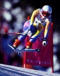 Canada's Kerrin Lee-Gartner skiing in the downhill event at the 1994 Lillehammer Winter Olympics. (CP PHOTO/ COA)