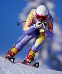 Canada's Michelle Ruthven competing in the downhill ski event at the 1994 Lillehammer Winter Olympics. (CP PHOTO/ COA)