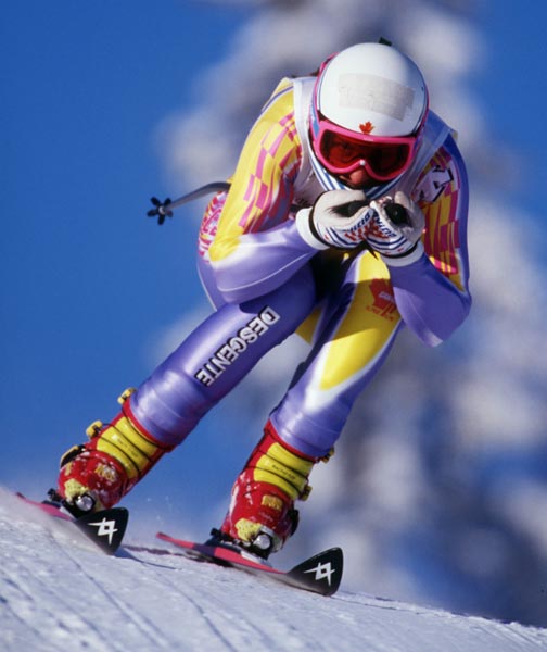 Canada's Kate Pace competing in the super G event at the 1994 Lillehammer Winter Olympics. (CP PHOTO/ COA)