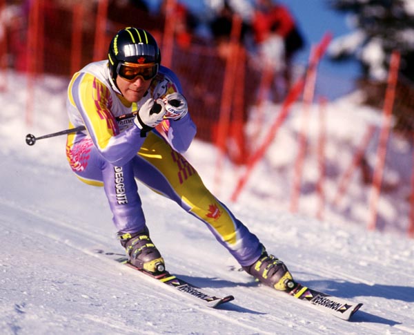 Canada's Edi Podivinski competing in the super G event at the 1994 Lillehammer Winter Olympics. (CP PHOTO/ COA)