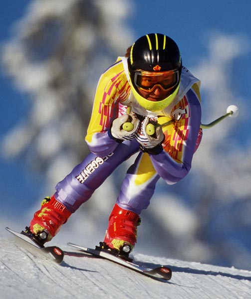 Canada's Michelle Ruthven competing in the Super G ski event at the 1994 Lillehammer Winter Olympics. (CP PHOTO/ COA)
