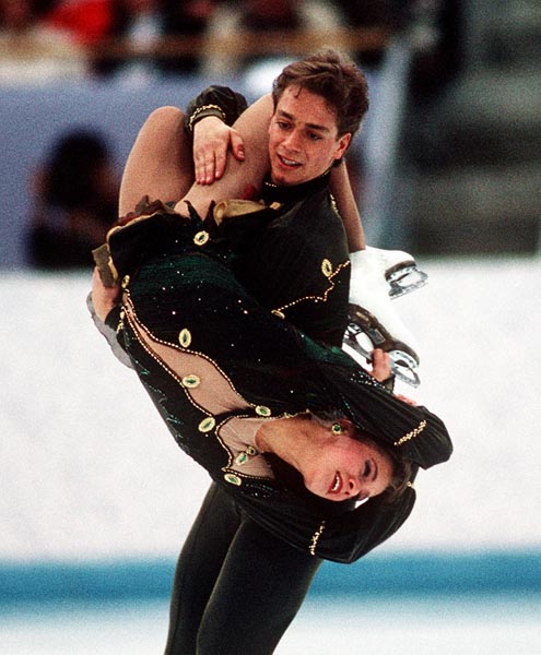 Canada's Shae-Lynn Bourne and Victor Kraatz compete in the figure skating event at the 1994 Lillehammer Winter Olympics. (CP PHOTO/ COA)