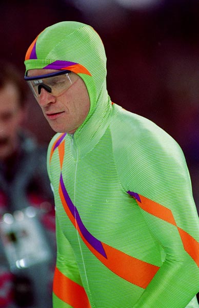 Canada's Pat Kelly competes in the long track speed skating event at the 1994 Lillehammer Winter Olympics. (CP PHOTO/ COA)