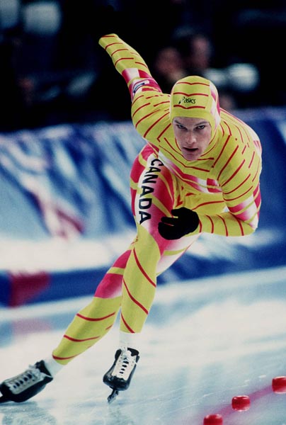Canada's Neal Marshall competes in the long track speed skating event at the 1994 Lillehammer Winter Olympics. (CP PHOTO/ COA)