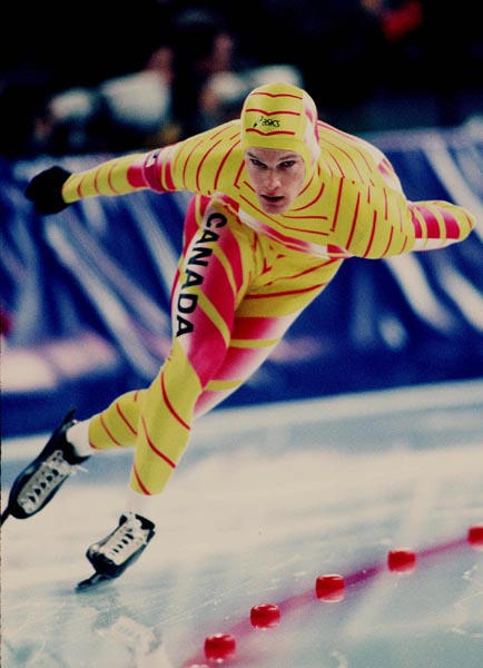 Canada's Neal Marshall competes in the long track speed skating event at the 1994 Lillehammer Winter Olympics. (CP PHOTO/ COA)