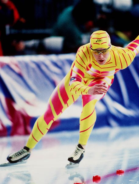 Canada's Sylvain Bouchard competes in the speed skating event at the 1994 Lillehammer Winter Olympics. (CP PHOTO/ COA)