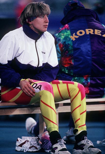 Canada's Ingrid Liepa takes a break from competition at the 1994 Lillehammer Winter Olympics. (CP PHOTO/ COA)
