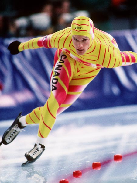 Canada's Neal Marshall competing in the speed skating event at the 1994 Lillehammer Winter Olympics. (CP PHOTO/ COA)