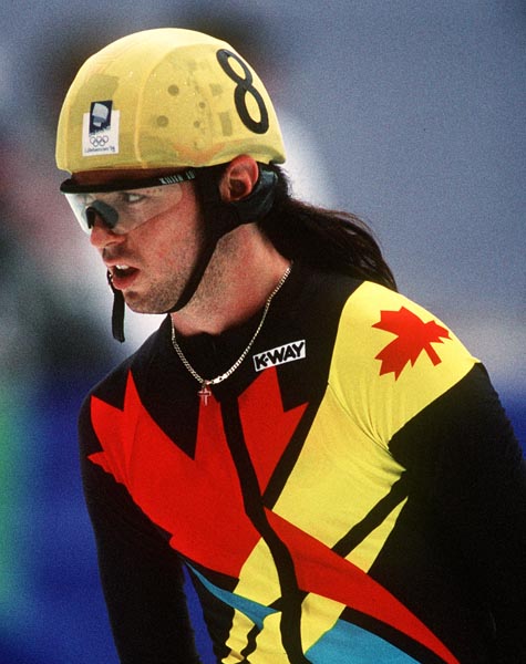 Canada's Frederic Blackburn competing in the speed skating event at the 1994 Lillehammer Winter Olympics. (CP PHOTO/ COA)