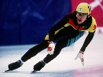 Canada's Marc Gagnon participates in the short track speed skating event at the 1994 Lillehammer Winter Olympics. (CP Photo/ COA/F. Scott Grant)