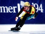 Canada's Marc Gagnon participates in the short track speed skating event at the 1994 Lillehammer Winter Olympics. (CP Photo/ COA/F. Scott Grant)