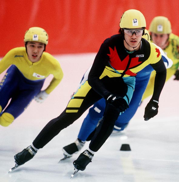 Canada's Derek Campbell competing in the speed skating event at the 1994 Lillehammer Winter Olympics. (CP PHOTO/COA)