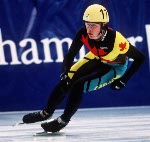 Canada's Steven Gough competing in the speed skating event at the 1994 Lillehammer Winter Olympics. (CP PHOTO/ COA)