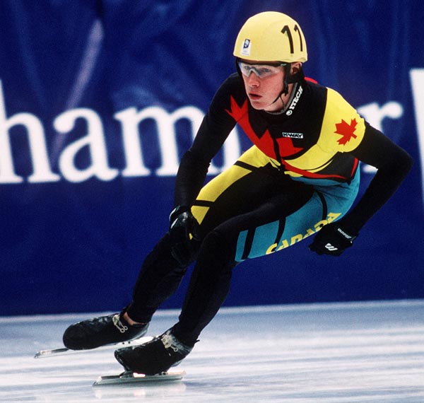 Canada's Steven Gough competes in the speed skating event at the 1994 Lillehammer Winter Olympics. (CP PHOTO/ COA)