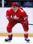 Canada's Mark Astley in action against France at the 1994 Lillehammer Winter Olympics. (CP PHOTO/ COA)