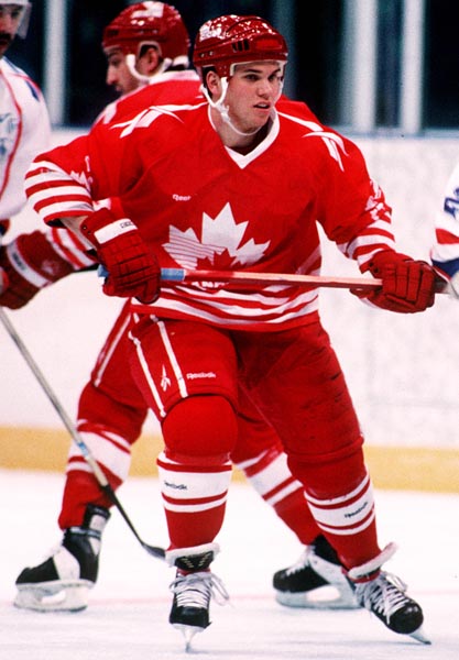 Canada's Greg Johnson in action against France at the 1994 Lillehammer Winter Olympics. (CP PHOTO/COA)
