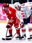 Canada's Fabian Joseph competing in the Gold Medal game against the Unified Team in which Canada won Silver at the 1992 Albertville Olympic winter Games. (CP PHOTO/COA/Scott Grant)
