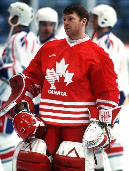Canada's Manny Legace at the 1994 Lillehammer Winter Olympics. (CP PHOTO/ COA)