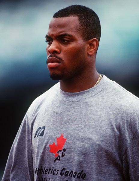 Canada's Carlton Chambers at the 1996 Atlanta Summer Olympic Games.(CP PHOTO/COA/Claus Andersen)