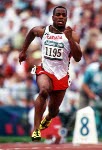 Canada's Carlton Chambers competes in the 100m during athletics competition at the 1996 Olympic games in Atlanta. (CP PHOTO/ COA/Claus Andersen)
