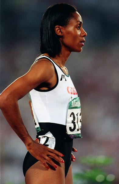 Canada's Rosey Edeh at the 1996 Atlanta Summer Olympic Games.(CP PHOTO/COA/Claus Andersen)
