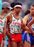 Canada's Arturo Huerta competes in an athletics event at the 1996 Olympic games in Atlanta. (CP PHOTO/ COA/Claus Andersen)
