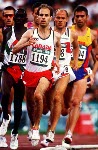 Canada's Joel Bourgeois (centre) competes in the 3000m steeplechase at the 1996 Olympic games in Atlanta. (CP PHOTO/ COA/Claus Andersen)