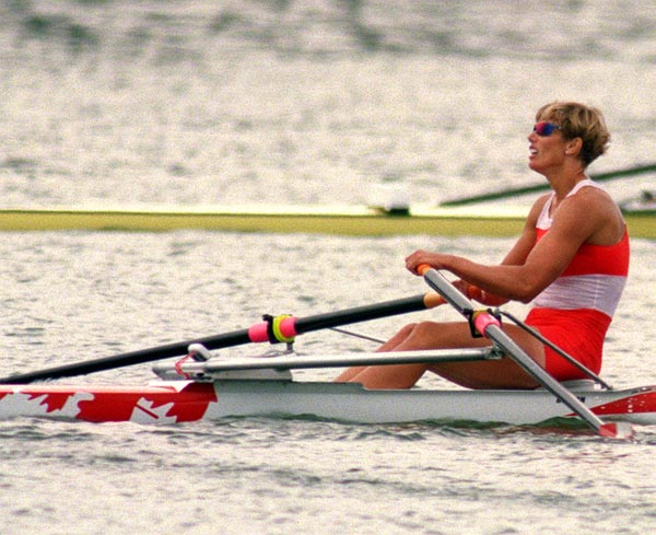 Canada's Silken Laumann competing in the women's 1x sculls at the 1996 Atlanta Summer Olympic Games. (CP PHOTO/COA/Mike Ridewood)