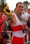 Canada's Derek Porter wins  the silver medal for the men's 1x sculls event at the 1996 Atlanta Summer Olympic Games. (CP PHOTO/COA/Mike Ridewood)