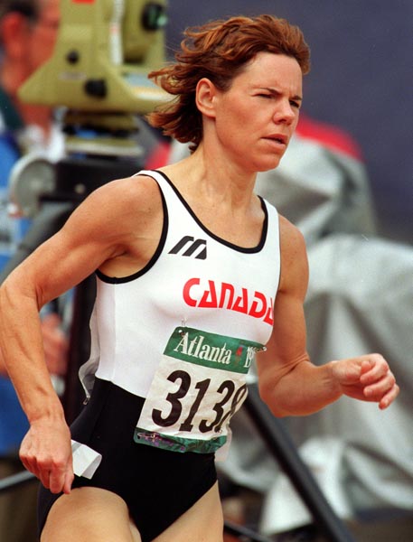 Canada's Paula Schnurr competing in the women's 1500m event at the 1996 Atlanta Summer Olympic Games. (CP PHOTO/COA/Claus Andersen)