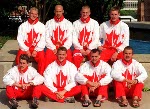 Canada's men's swim team at the 1996 Atlanta Summer Olympic Games. (CP PHOTO/COA/Claus Andersen)