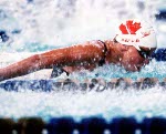 Joanne Malar du Canada participe  l'preuve de natation aux Jeux olympiques d'Atlanta de 1996. (PC Photo/AOC)