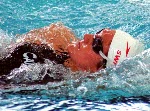 Canada's Guylaine Cloutier competes in a swimming event at the 1996 Atlanta Summer Olympic Games. (CP Photo/COA/Mike Ridewood)