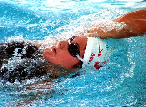 Canada's Nancy Sweetnam competing in the swimming event at the 1996 Atlanta Summer Olympic Games. (CP PHOTO/COA/Mike Ridewood)