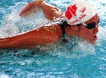 Canada's Guylaine Cloutier competes in a swimming event at the 1996 Atlanta Summer Olympic Games. (CP Photo/COA/Mike Ridewood)