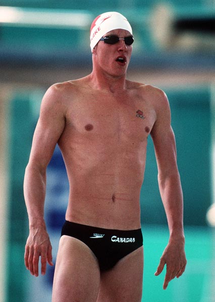 Canada's Stephen Clarke competing in the swimming event at the 1996 Atlanta Summer Olympic Games. (CP PHOTO/COA/Claus Andersen)