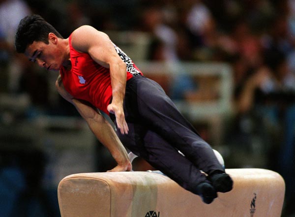 Canada's Alan Nolet competing in the gymnastics event at the 1996 Atlanta Summer Olympic Games. (CP PHOTO/COA/Scott Grant)