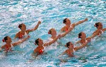 Canada's Synchronized Swimming team perform their routine at the 1996 Atlanta Summer Olympic Games. (CP PHOTO/COA/Scott Grant)