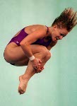 Canada's Paige Gordon competing in the diving event at the 1996 Atlanta Summer Olympic Games. (CP PHOTO/COA/Mike Ridewood)